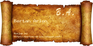 Bertan Arion névjegykártya